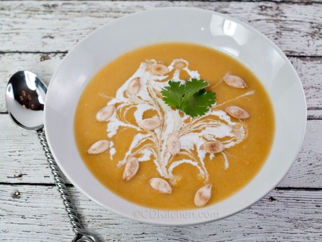 photo of Butternut Squash Soup With Roasted Poblano Peppers