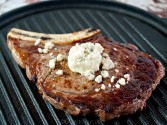 Grilled Ribeye With Blue Cheese And Garlic Butter