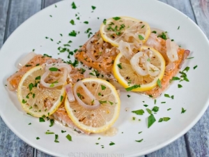 recipe for baked salmon with lemon and shallots