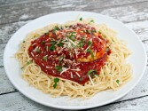 Chicken with Spaghetti and Sauce