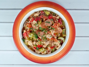 recipe for slow cooker cajun chicken, sausage & rice