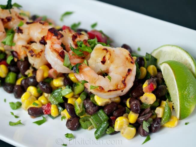 Grilled Shrimp With Southwestern Black Bean Salad