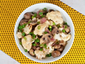 recipe for baked cauliflower and mushrooms