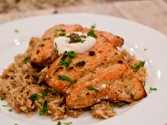 Broiled Salmon with Dijon-Caper Cream Sauce