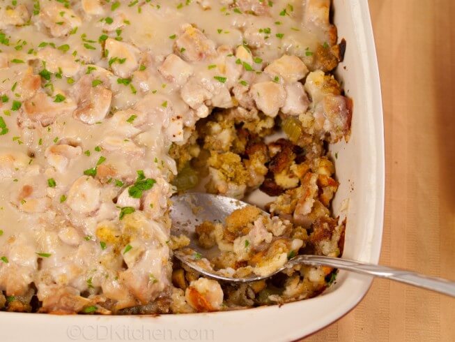 Healthy Chicken And Stuffing Casserole Recipe Cdkitchen Com