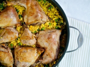 recipe for yellow rice and chicken (arroz con pollo)