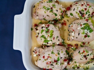 recipe for chicken thighs stuffed with feta cheese and sun-dried tomatoes