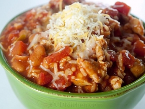 recipe for slow cooker fiesta chicken with rice and beans
