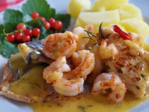recipe for baked sea bass with shrimp sauce