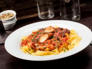 recipe for italian chicken, peppers, and pasta