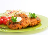 Salmon Patties with Lemon Cheese Sauce