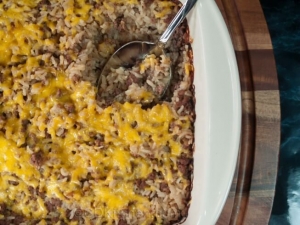 recipe for ground beef and rice casserole