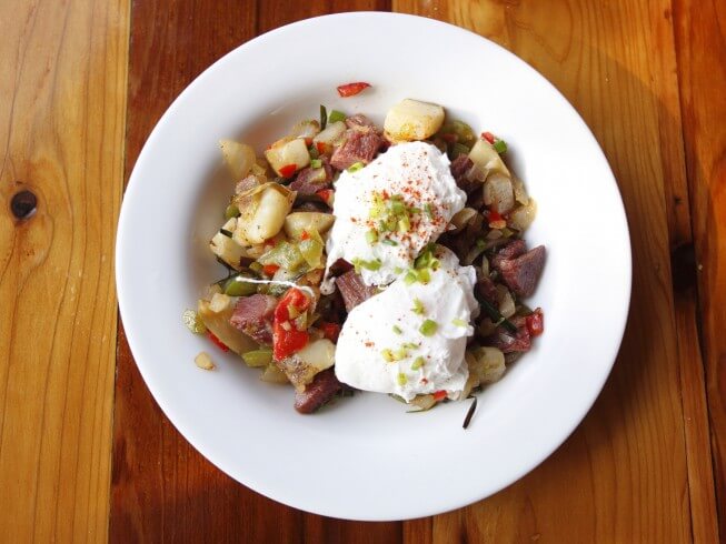 photo of Skillet Corned Beef Hash With Poached Eggs
