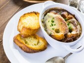 view the recipe for French Onion Soup With Gruyere Croutons
