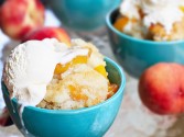 photo of Slow Cooker Batter-Topped Peach Cobbler