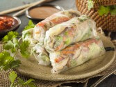California Rock Crab Spring Rolls With Plum Dipping Sauce