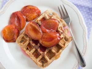 recipe for fresh plum and pecan waffles