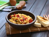 Eggs Scrambled With Fresh Bell Peppers And Onions Recipe
