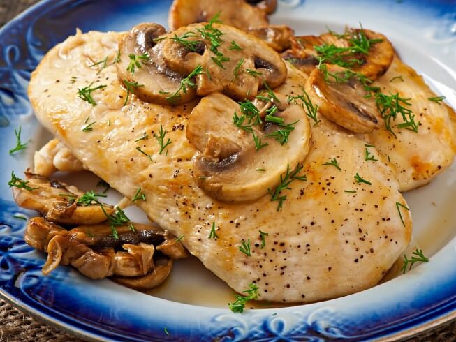 Chicken fillet and mushroom recipe