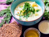 view the recipe for Creamy Slow Cooker Potato Leek Soup