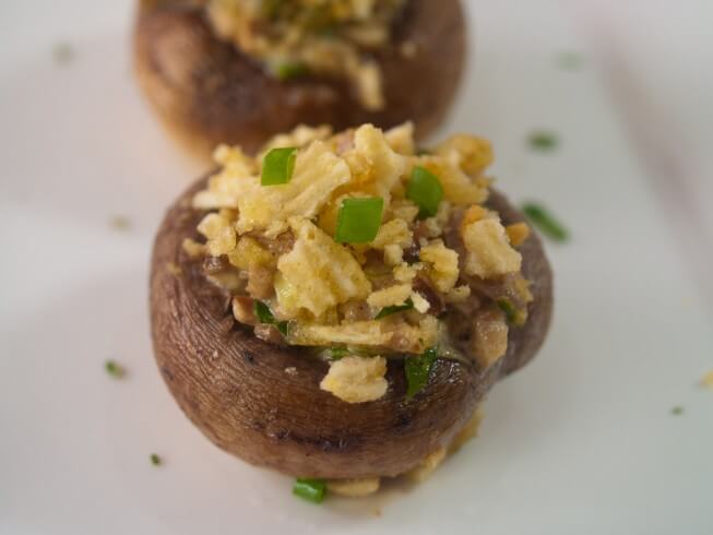 photo of Potato Chip Topped Stuffed Mushrooms