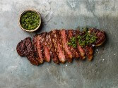 Flank Steak with Lemon Butter and Chimichurri Sauce