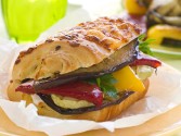 Grilled Vegetable, Mozzarella, and Olive Caper Caviar Sandwiches