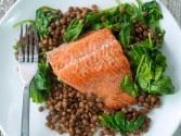 photo of One Pot Salmon with Lentils and Spinach