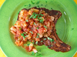 recipe for salsa pork chops and potatoes skillet dinner