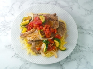 recipe for italian style pork chops with spaghetti squash