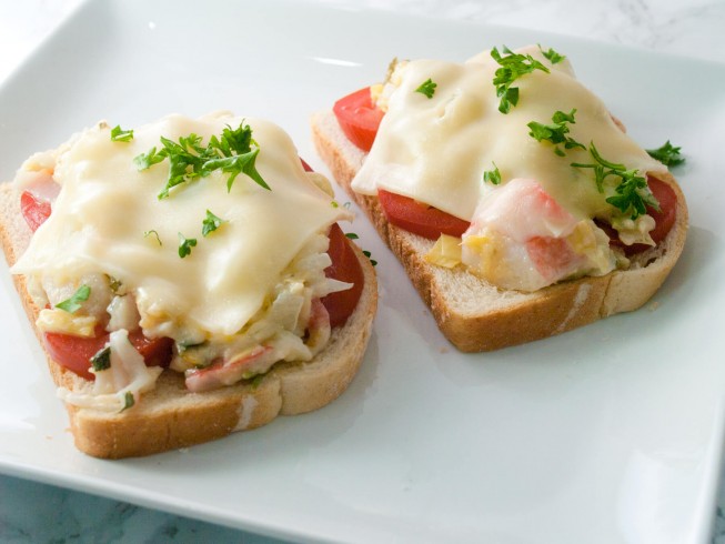 Open Faced Crab Melt Sandwich Recipe | Deporecipe.co