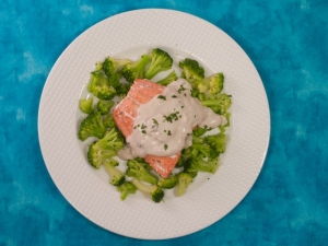 recipe for creamy mushroom salmon bake