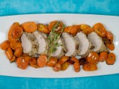 photo of Pecan Crusted Pork Tenderloin with Honey Glazed Carrots