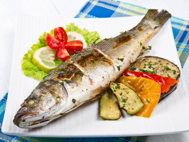 Whole Grilled Bass with Fennel and Orange Basil Vinaigrette Recipe ...