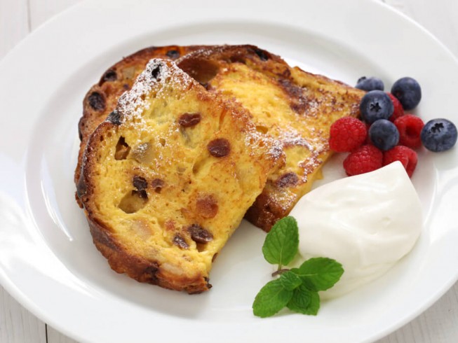 photo of Panettone French Toast with Bourbon-Vanilla Whipped Cream