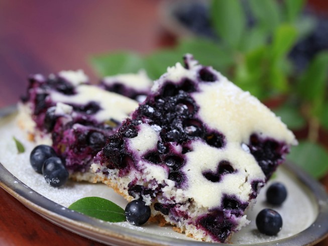 Blueberry Ripple Cake Recipe | CDKitchen.com