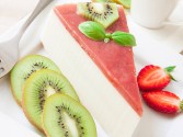 view the recipe for Ricotta-Sour Cream Cheesecake With Strawberry
