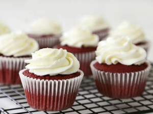 recipe for red velvet cupcakes with creole cream cheese frosting