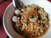 Mee Swa Soup With Ground Pork And Fish Balls