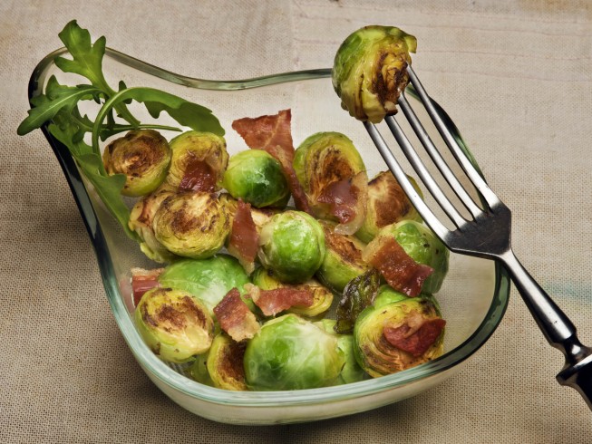 Bacon Roasted Brussels Sprouts Recipe | CDKitchen.com