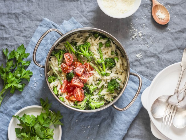 Parmesan Orzo Primavera