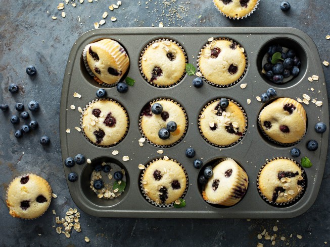 Oatmeal Blueberry Muffins Recipe | CDKitchen.com
