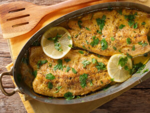 recipe for baked trout with lemon sauce