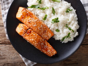 recipe for sesame-crusted grilled salmon teriyaki