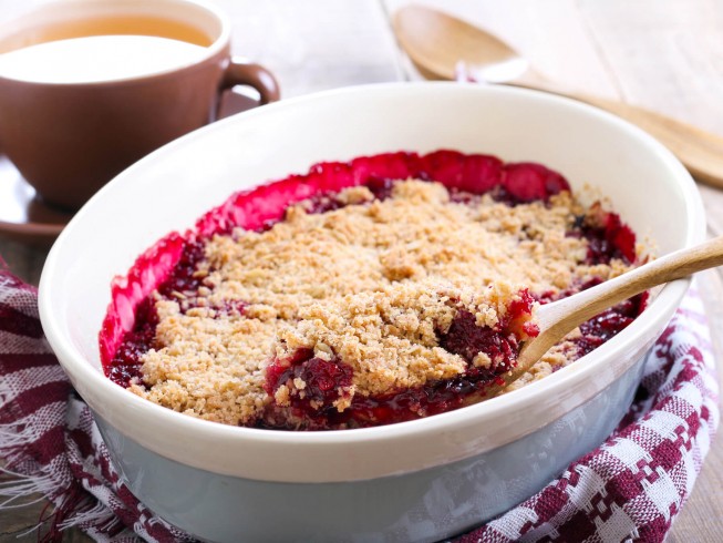 Cherry Cobbler With Crumb Topping Recipe | CDKitchen.com