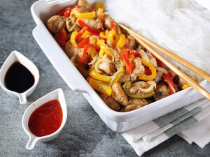recipe for chicken with tri-colored peppers