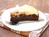 view the recipe for Brownie Bottom Cheesecake