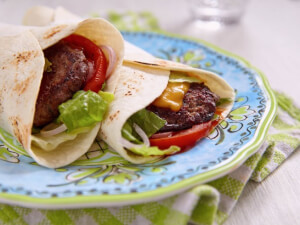 recipe for burger wrap