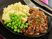 Hamburger Steak With Onion & Mushroom Gravy