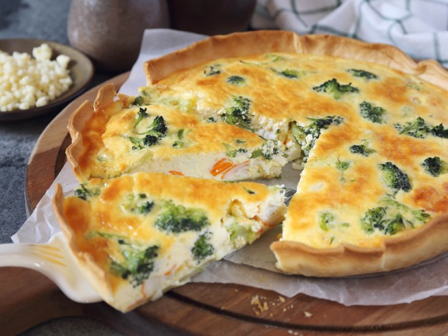 Broccoli, Crab And Cheddar Quiche Recipe | CDKitchen.com-image